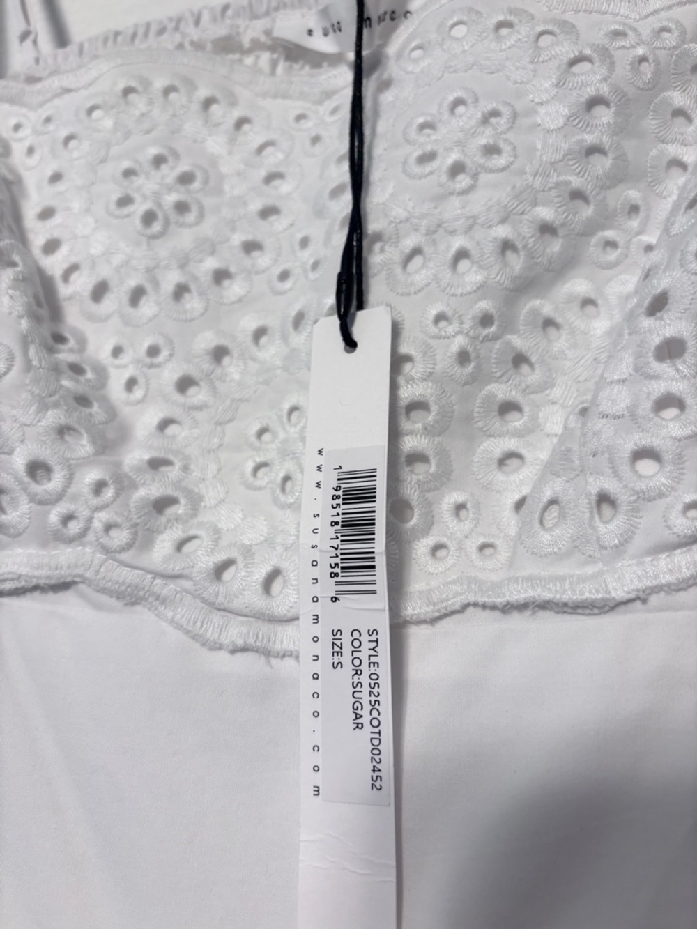 Susana Monaco Eyelet Cotton Maxi Dress White Sugar Small NWT - Picture 7 of 9